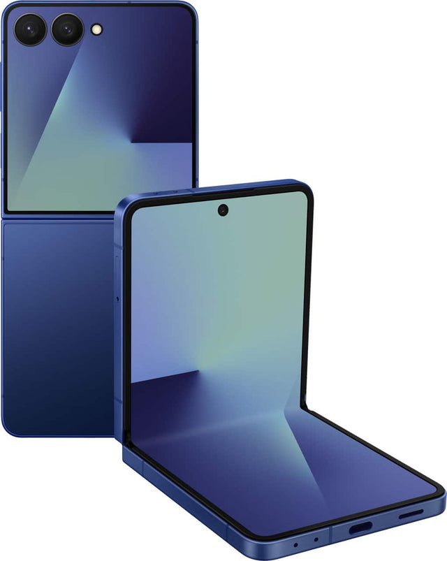 Front. Samsung - Galaxy Z Flip7 256GB (Unlocked) - Blue Shadow.