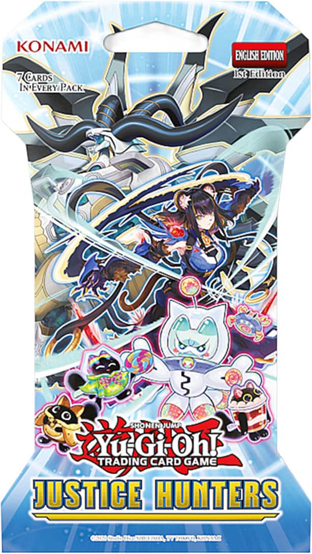 KONAMI 7 CARDS IN EVERY PACK ENGLISH EDITION 1st Edition SHONENJUMP SHO JUMP SYUSHION! TRADING CARD GAME JUSTICE HUNTERS GRDSO Vidd NHUTNHA SV SYSHR KONAE
