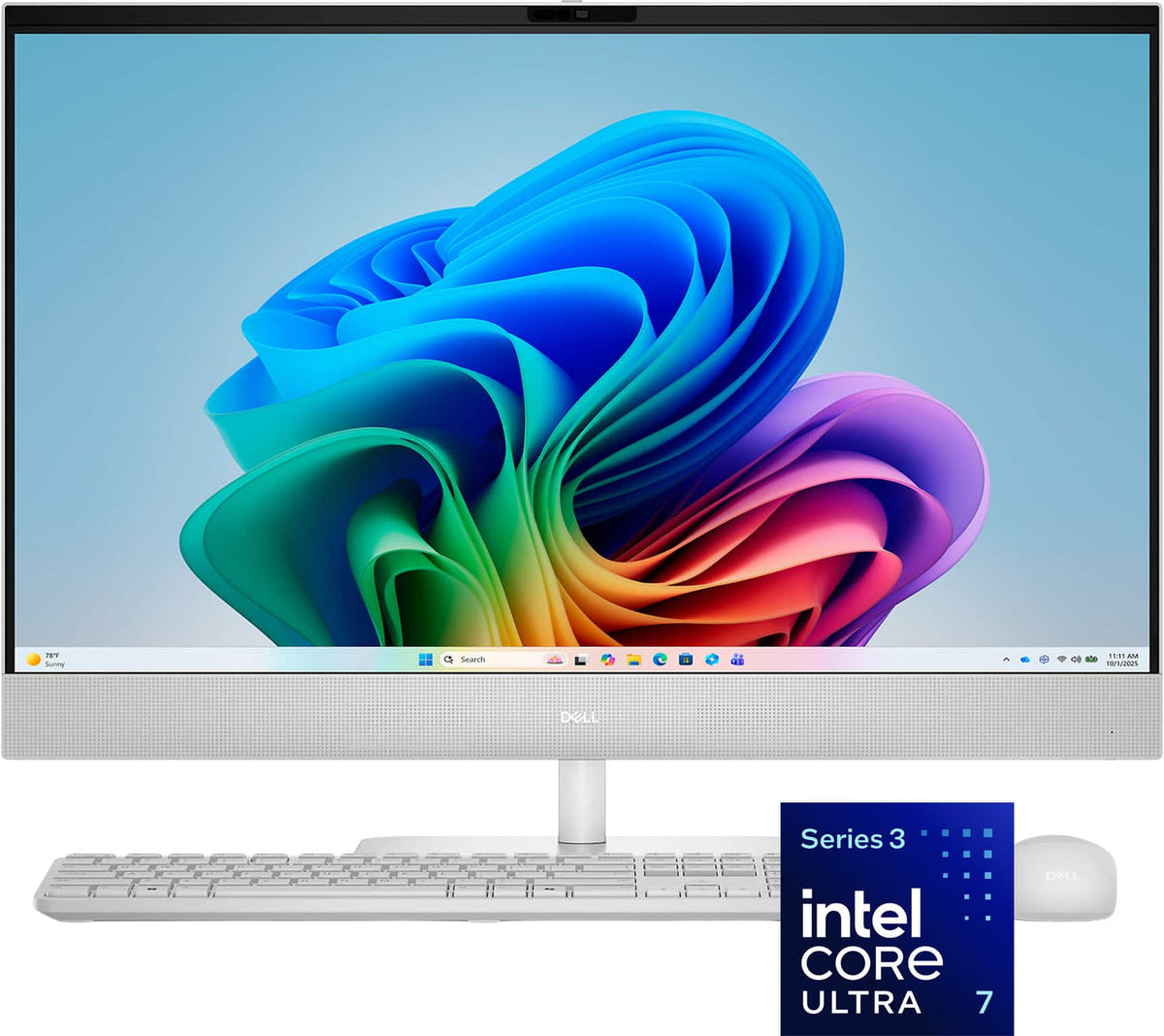 Dell - 27" 2K IPS Touchscreen All-in-One - Intel Core Ultra 7 Series 3 355 2026 - 16GB Memory - 1TB Storage - Copilot+ PC - Light Ash