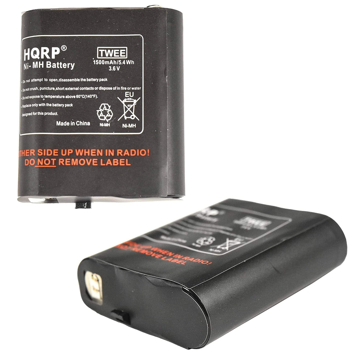 HQRP - 3.6 V 1500 mAh NiMH Rechargeable Battery 2-Pack for Motorola Talkabout T5720 T6530 T6550 T8510