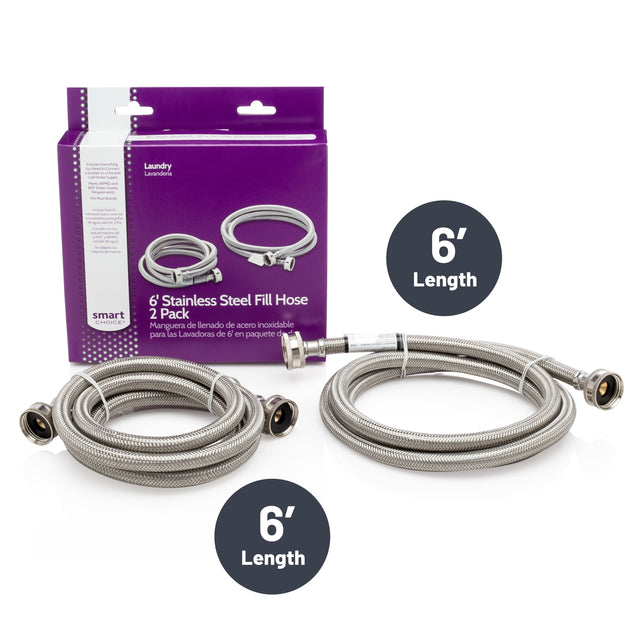 - rytinng
- Saary
- Laundry Lavanderia Cdo
- smart CHOICE 6 Stainless Steel Fill Hose 2 Pack Manguera de llenado de acero inoxidable para las Lavadoras de 6 en paquete d
- 6' Length
- 6' Length