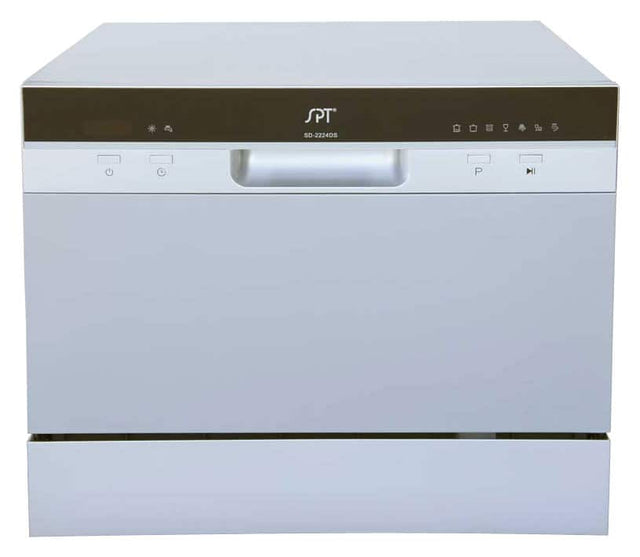 Front. SPT - 22" Tabletop Portable Dishwasher - Silver.