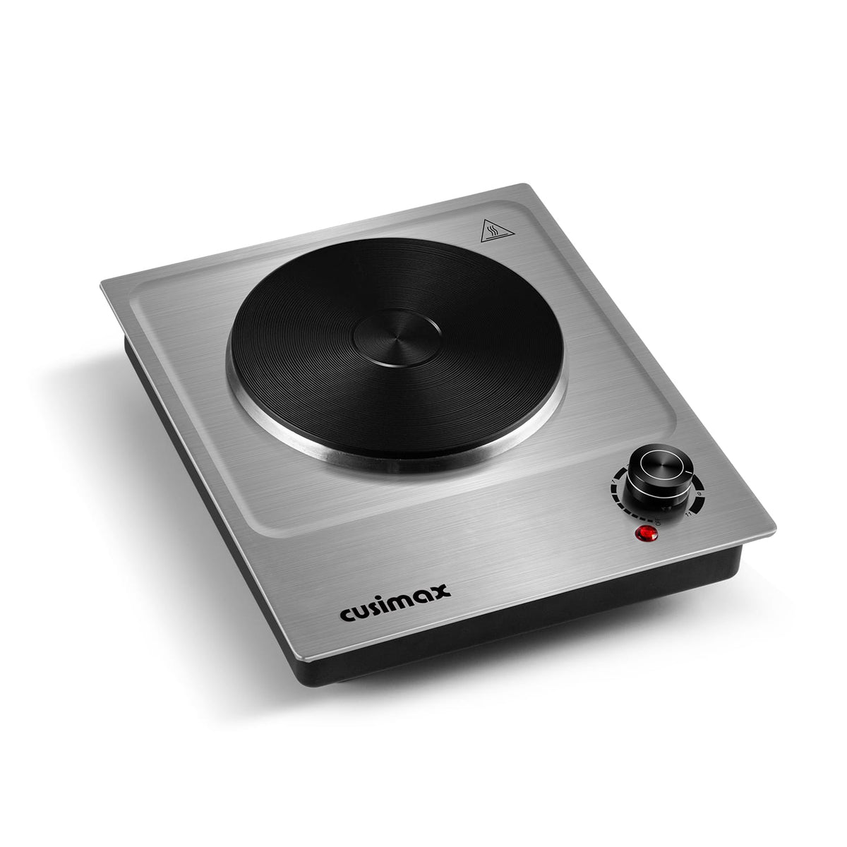 Cusimax - Back to School Portable Countertop Burner, 1500W Electric Hot Plate with 11 Heat Levels for Dorm, Apartment & RV - Silver
