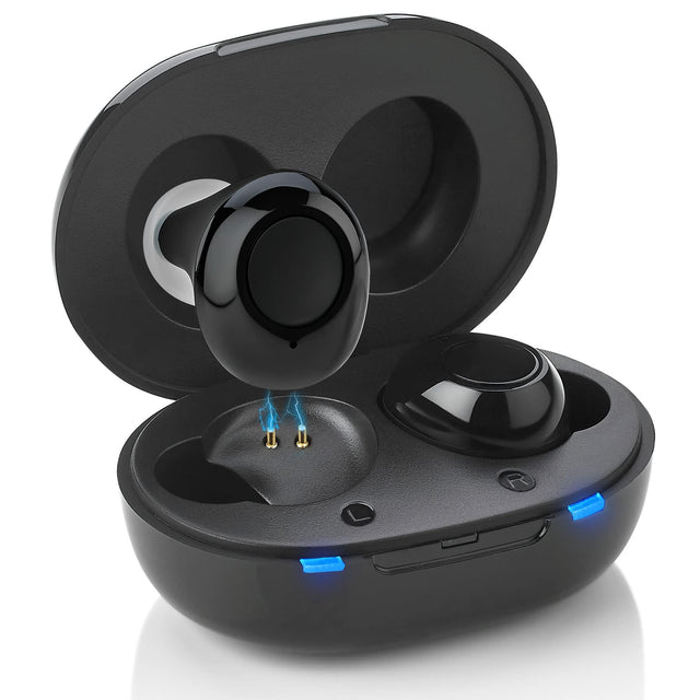Front. MEDca - Digital Hearing Amplifier - Next Generation In the Ear Personal Sound Device w/ Noise Reduction - Rechargeable ITE - Black.