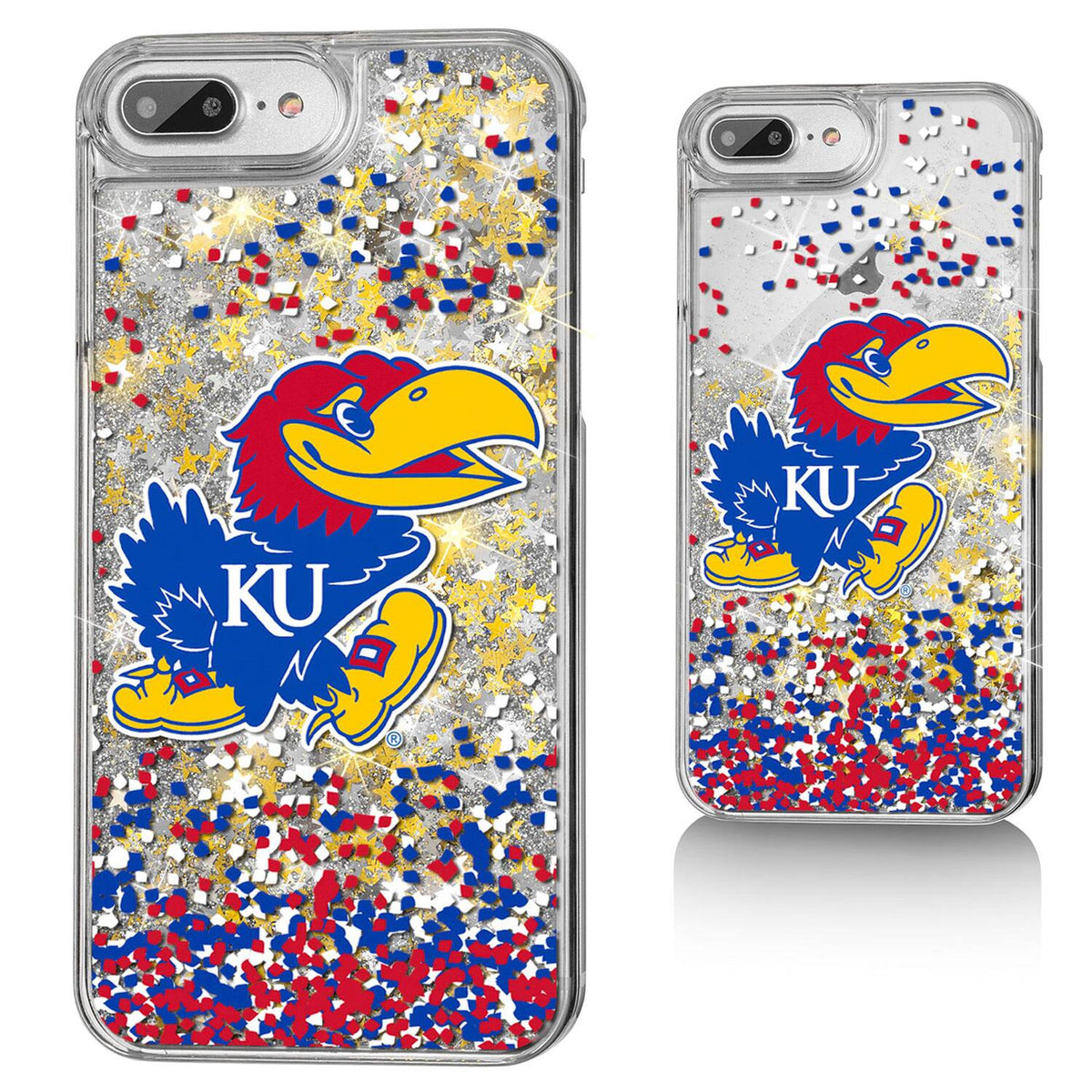 Keyscaper - NCAA - Kansas Jayhawks iPhone Glitter Confetti Design Case - 13 - Multicolor