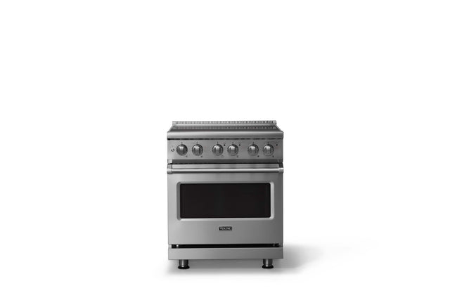 Front. Viking - 30 in. Wide 4 Elements Pro 5 Series 4.7 Cu. Ft. Freestanding Electric Convection Range - Stainless Steel - Stainless Steel.