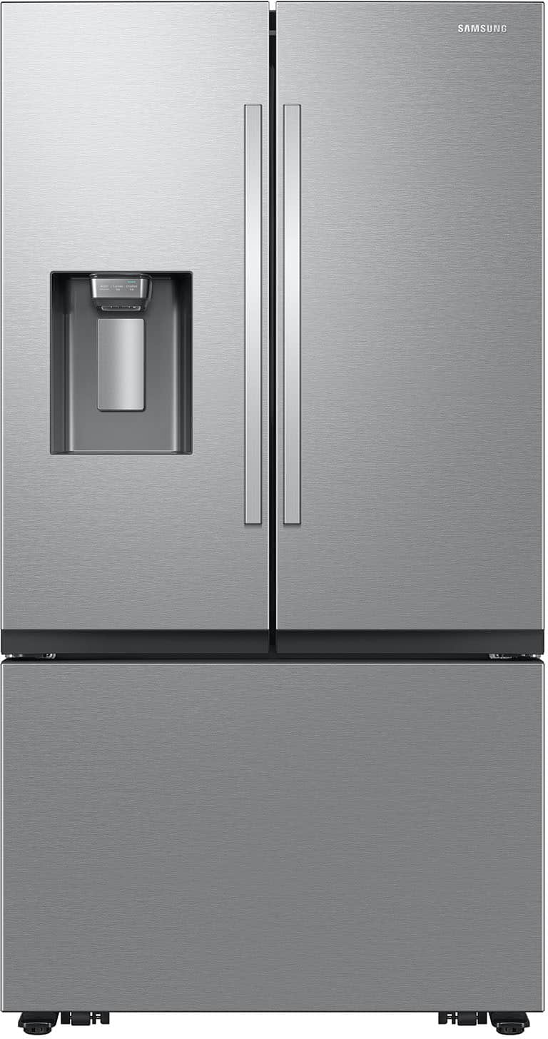 Samsung - 36 in. Wide 26 cu. ft. French Door Counter Depth Smart Refrigerator with Four Types of Ice - Stainless Steel