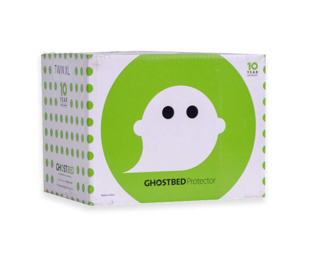 Front. GhostBed - Mattress Protector - King - White.
