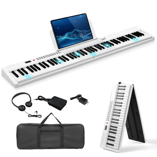 Front. Winado - Fold 88-Key Full Size Semi-Weighted Digital Piano Electronic Keyboard+Bag Bluetooth MIDI APP Learning & Carrying Case.