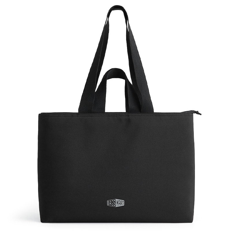 Bagsmart - Halo 25L Work Tote, Water-Resistant Puffer Tote with 15.6" Laptop Sleeve & Magnetic Cardholder for Commute & Travel - Black