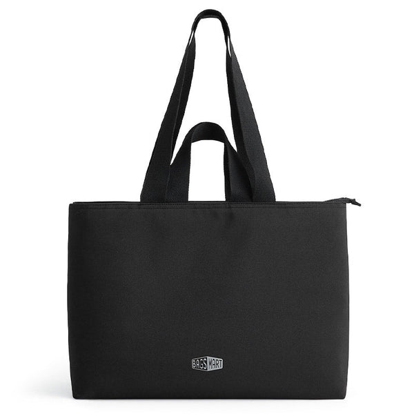 Bagsmart - Halo 25L Work Tote, Water-Resistant Puffer Tote with 15.6" Laptop Sleeve & Magnetic Cardholder for Commute & Travel - Black