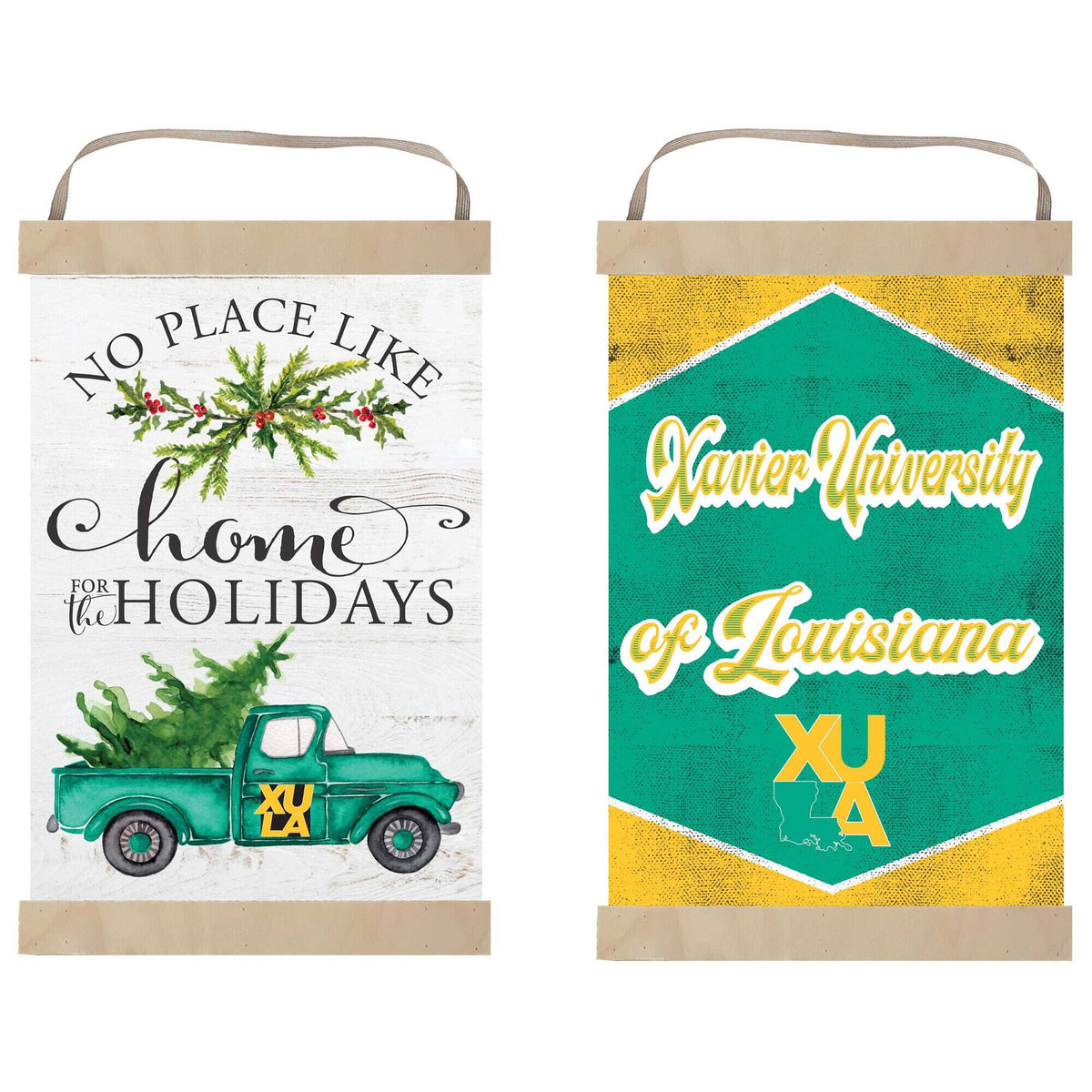 Jardine - Xavier University of Louisiana Gold Rush 12" x 20" Reversible Banner Sign - White