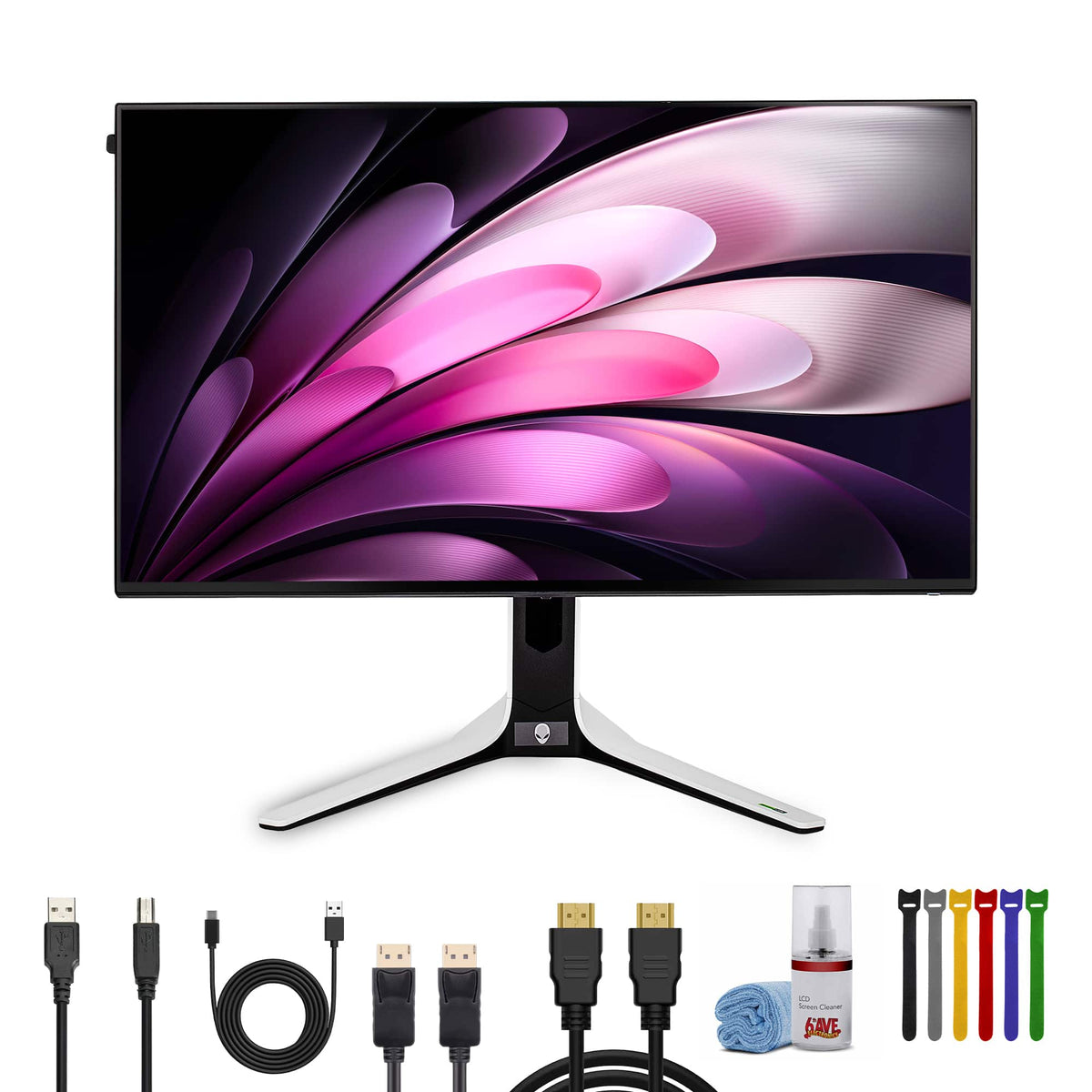 Bundle - Alienware - 27" 1440p 280Hz Gaming Monitor, 6ft Gold Plated Cable, HDMI Cable - Dark Side of the Moon