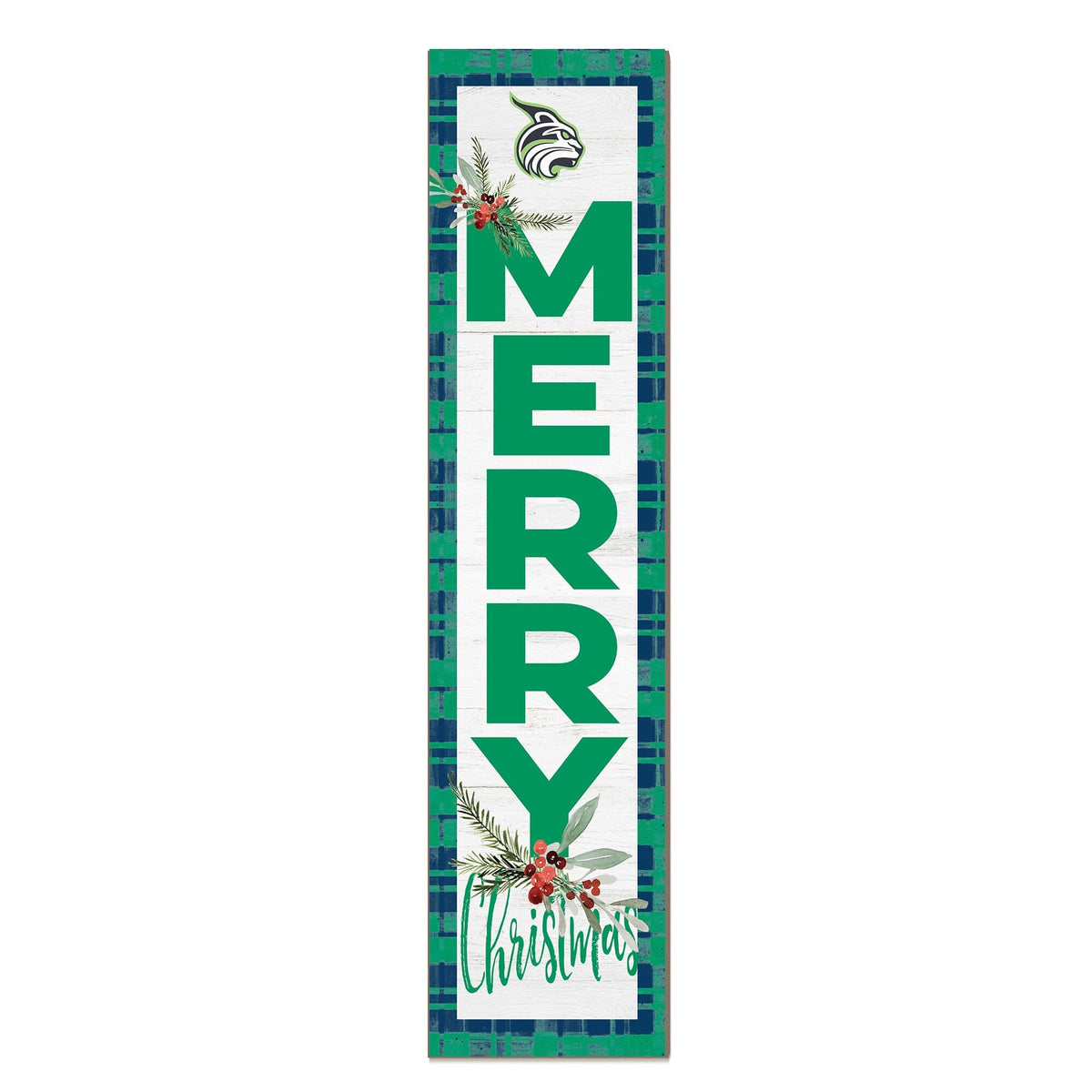 Jardine - Lesley Lynx 12'' x 48'' Outdoor Merry Christmas Leaner - White