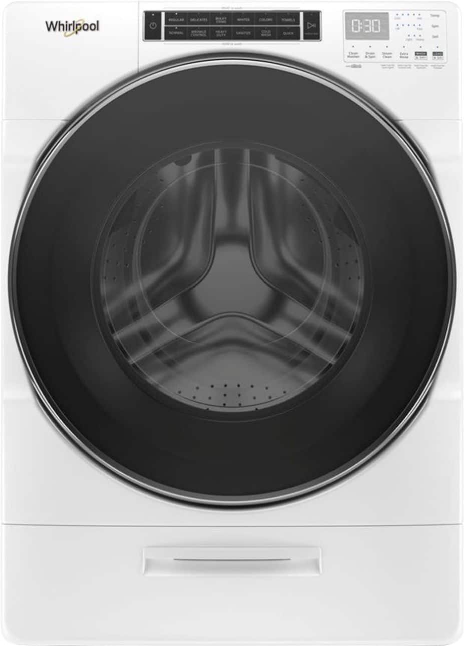 Whirlpool - 5.0 Cu. Ft. High Efficiency Stackable Front Load Washer with Steam and FanFresh - White