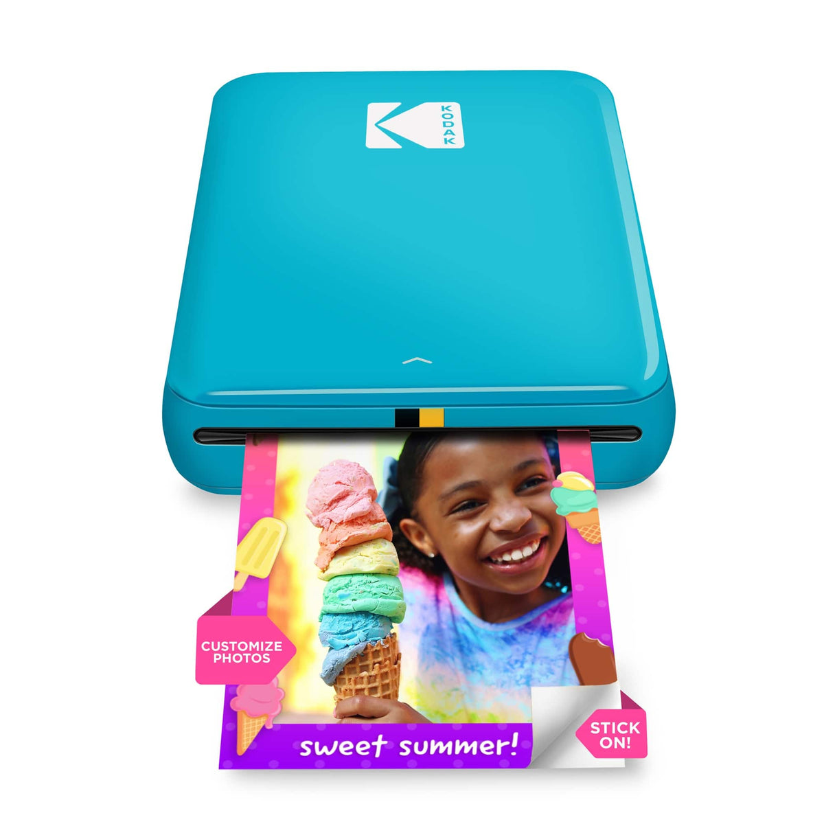 Kodak - Step Mobile Instant Photo Printer 2x3", Compatible with iOS, Android & Bluetooth - Blue