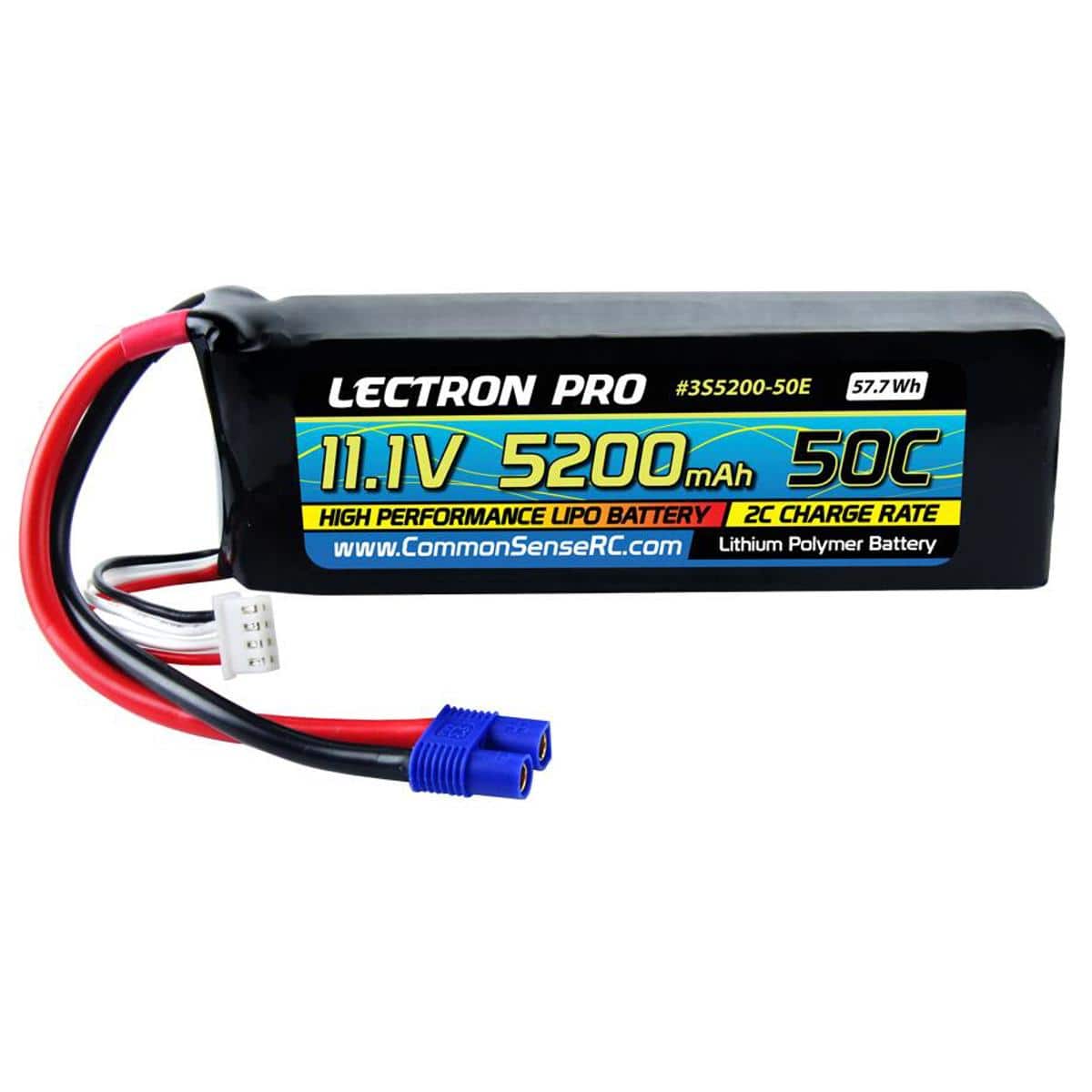 COMMON SENSE RC - Lectron Pro 11.1V 5200mAh 50C LiPo Battery w/XT60 Connector
