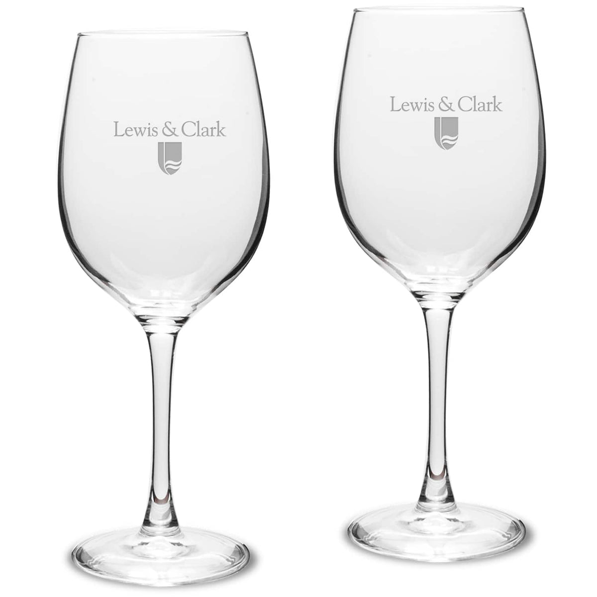 Jardine - Lewis & Clark College Pioneers 16oz. 2-Piece Traditional White Wine Glass Set - Multicolor