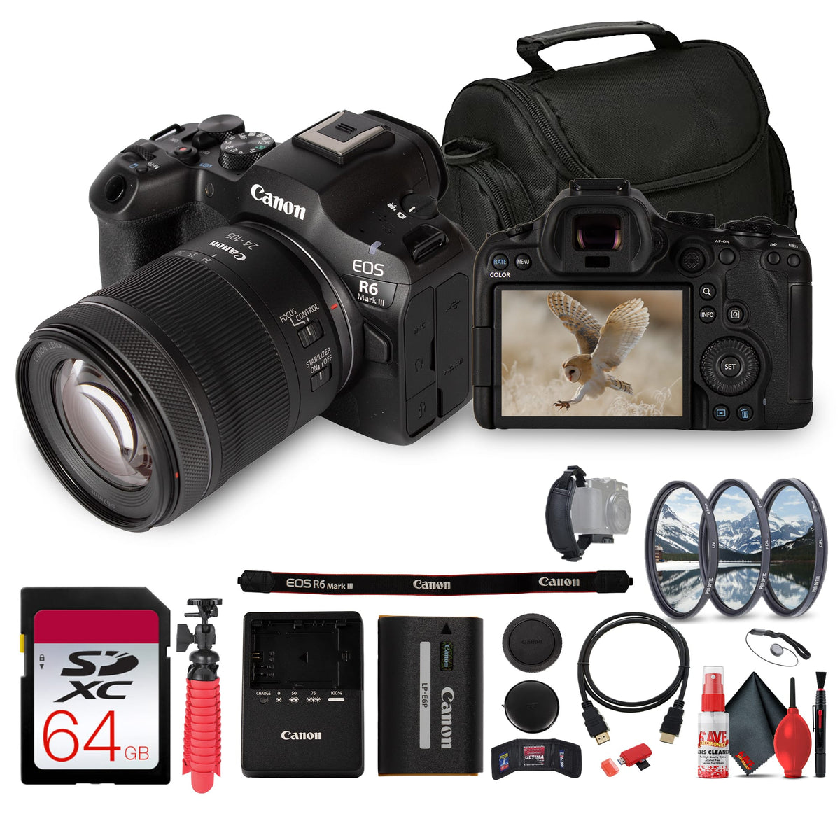 Bundle - Canon - EOS R6 Mark III Mirrorless Camera 24-105mm with f4-7.1 RF Lens Pro