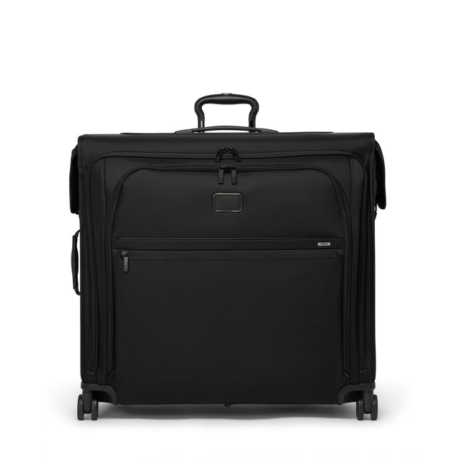 Front. TUMI - Alpha Large Garment Spinner Checked Bag - Black.