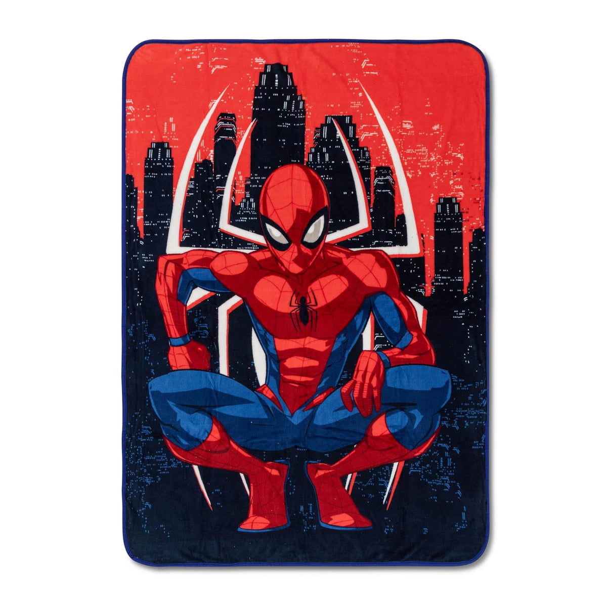 Marvel - Spider-Man Skyline Pose Fleece Throw Blanket | 45 x 60 Inches - Multi-Colored