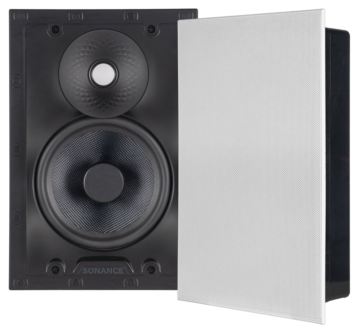 Sonance - VX66 TL RECTANGLE - Visual Experience Series 6.5" 2-Way Thinline In Wall Speakers (Pair) - Paintable White