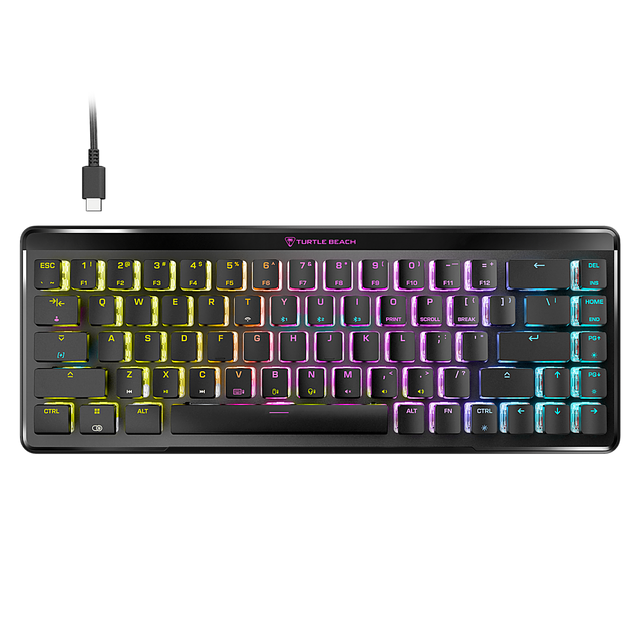 Front. Turtle Beach - Vulcan II Mini Air 65% Wireless Optical Mechanical Gaming Keyboard with Customizable RGB Illumination - Black.