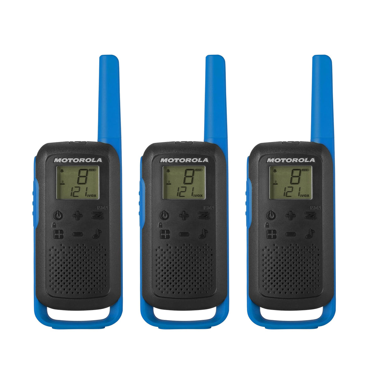 Motorola - Talkabout 25-Mile 22-Channel 2-Way Radios (3-Pack) - Black/Blue