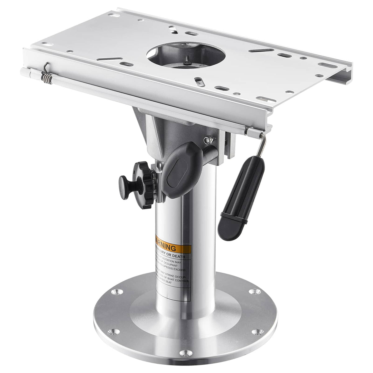 VEVOR - Boat Seat Pedestal, Adjustable Height from 13.39 to 19.2 Inches, Aluminum Alloy Boat Chair Base with Slide - Silver