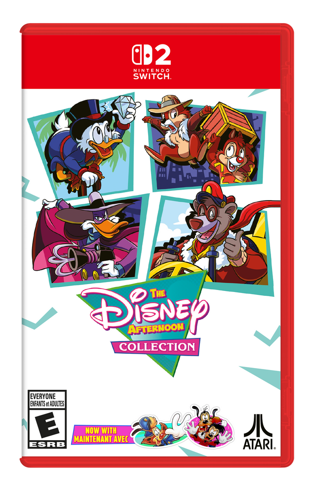 2 NINTENDO SWITCH THE Disney AFTERNOON COLLECTION EVERYONE ENFANTS et ADULTES E MAINTENANT NOW WITH AVEC ESRB ATARI.