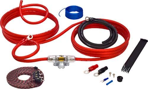 Front. Stinger - 4000 Series 4GA Power Amplifier Wiring Kit for Car Audio Systems up to 1500W/150A - Red.