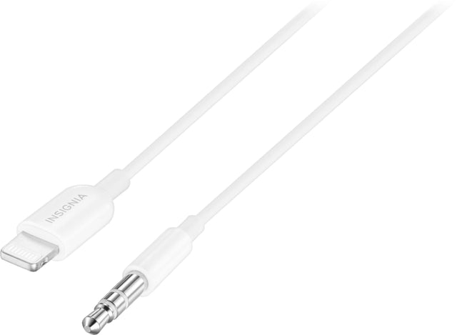 Front. Insignia™ - 6' Lightning to 3.5 mm Audio Cable - White.