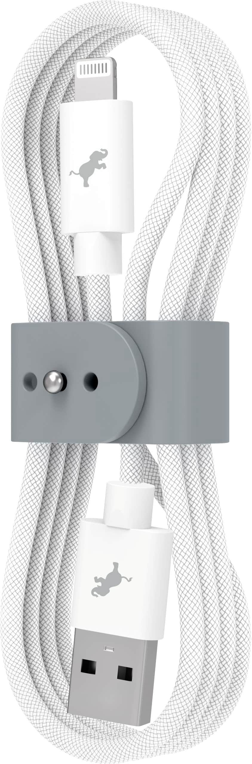Nimble - Powerknit USB-A to Lightning Cable 1M/3.3FT MFi Certified for iPhone 14–6, iPad & AirPods, Durable Charging Cord - White