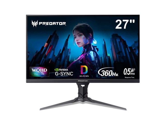 NY PREDATOR 27" WQHD NVIDIA G-SYNC DCI-P3 90% 2560X1440 Up to 360Hz 0.5 ms Response Time