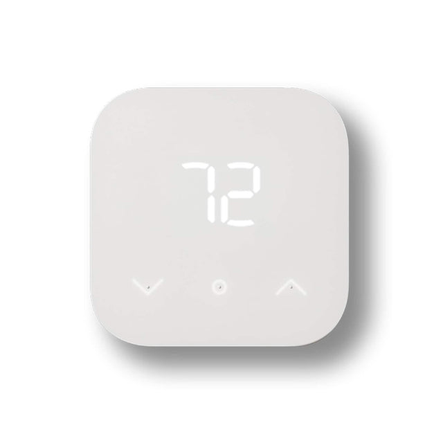Front. Amazon - Amazon Smart Thermostat – Save money and energy - Works with Alexa and Ring - C-wire required - White.