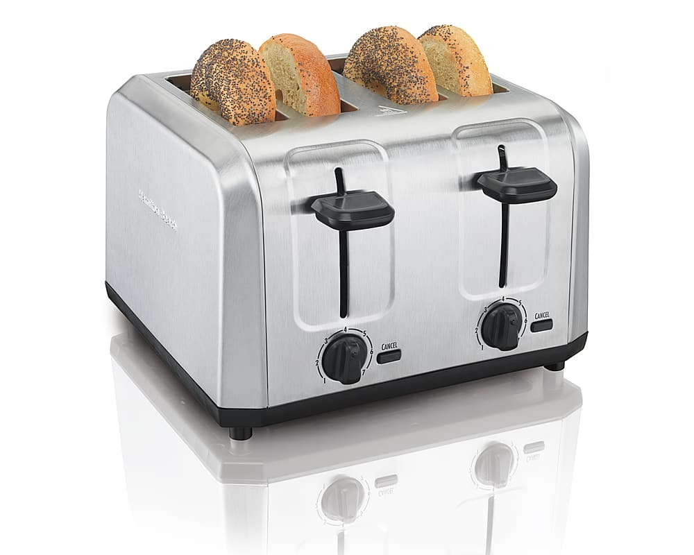 Hamilton Beach - 4-Slice Extra Wide-Slot Toaster - Stainless Steel