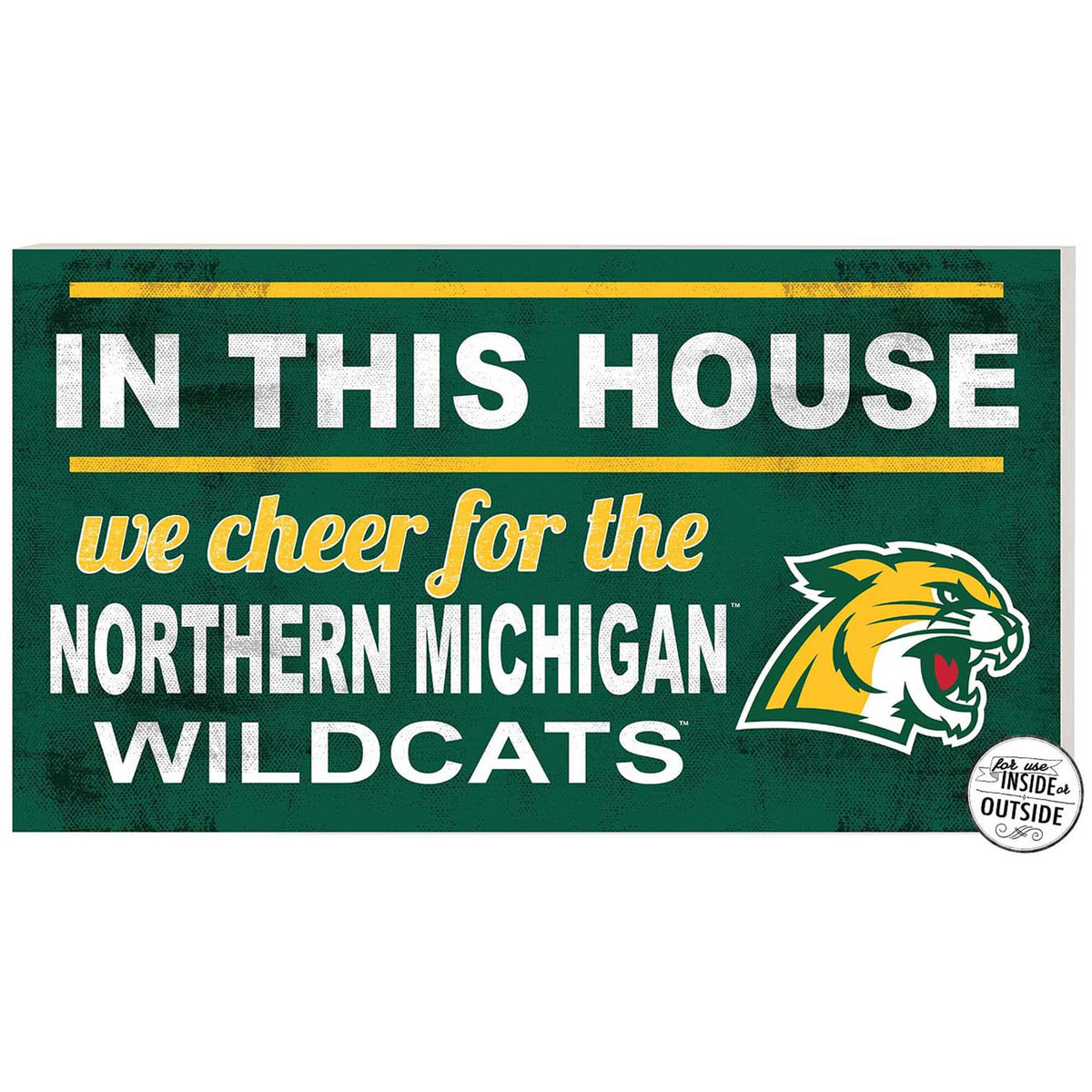Jardine - Northern Michigan Wildcats 11'' x 20'' Indoor/Outdoor In This House Sign - Green