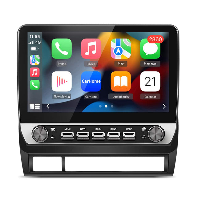 11:55  
4G  
2860  

Phone  
Music  
Map  
Messages  
CarHome  
Now playing  
Audiobooks  
Calendar  

VOL  
MENU  
NAVI  
BACK  
BAND  
MODE  
TUN  
MIC  
RST