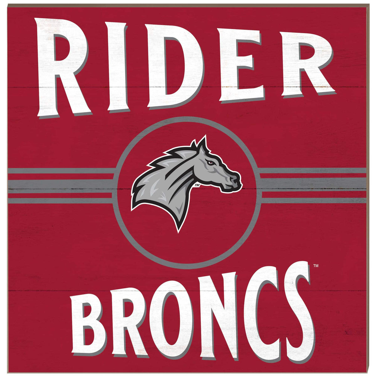 Jardine - Rider Broncs 10" x 10" Retro Team Sign - Maroon