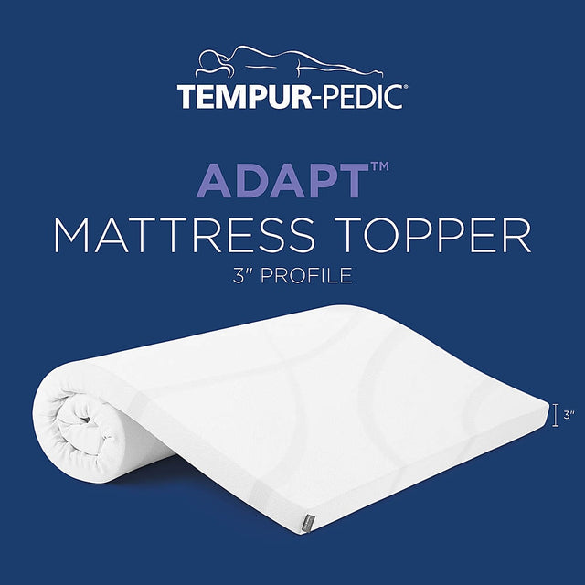 Front. Tempur-Pedic - TEMPUR-Adapt® 3" Memory Foam Mattress Topper, Twin - White.