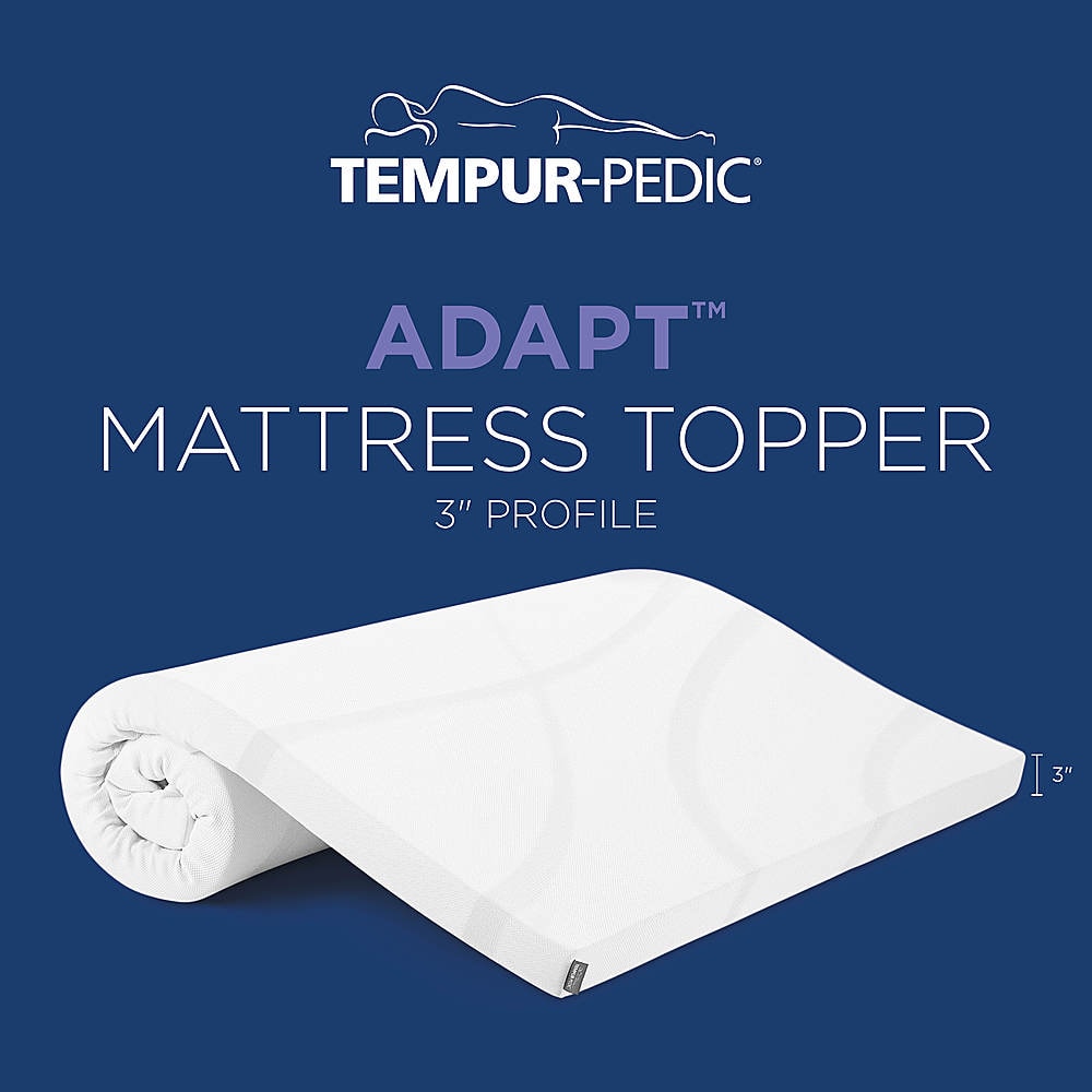 Tempur-Pedic - TEMPUR-Adapt® 3" Memory Foam Mattress Topper, Full - White
