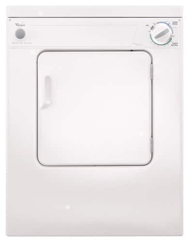 Front. Whirlpool - 3.4 Cu. Ft. Stackable Electric Dryer with Flexible Installation - White.