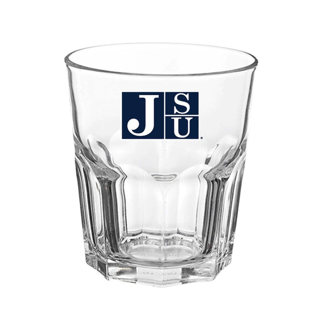 Front. Indigo Falls - Jackson State Tigers 13oz. Hexagon Rock Glass - Multicolor.