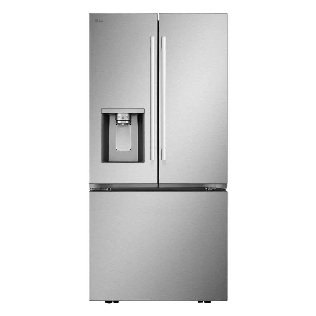 LG - 33-in Wide Standard-Depth MAX 24.5 Cu. Ft. Smart French Door Refrigerator with Dual Ice - Stainless Steel