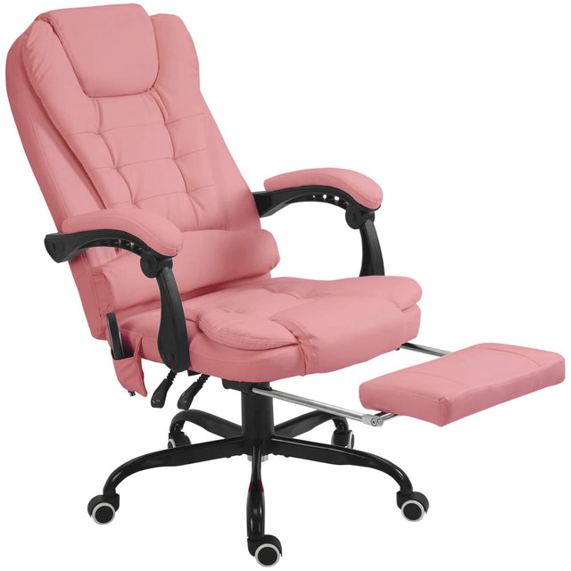Front. Vinsetto - Vibrating Massage Office Chair High Back Massaging Office Desk Chair with Lumbar Support - Pink.