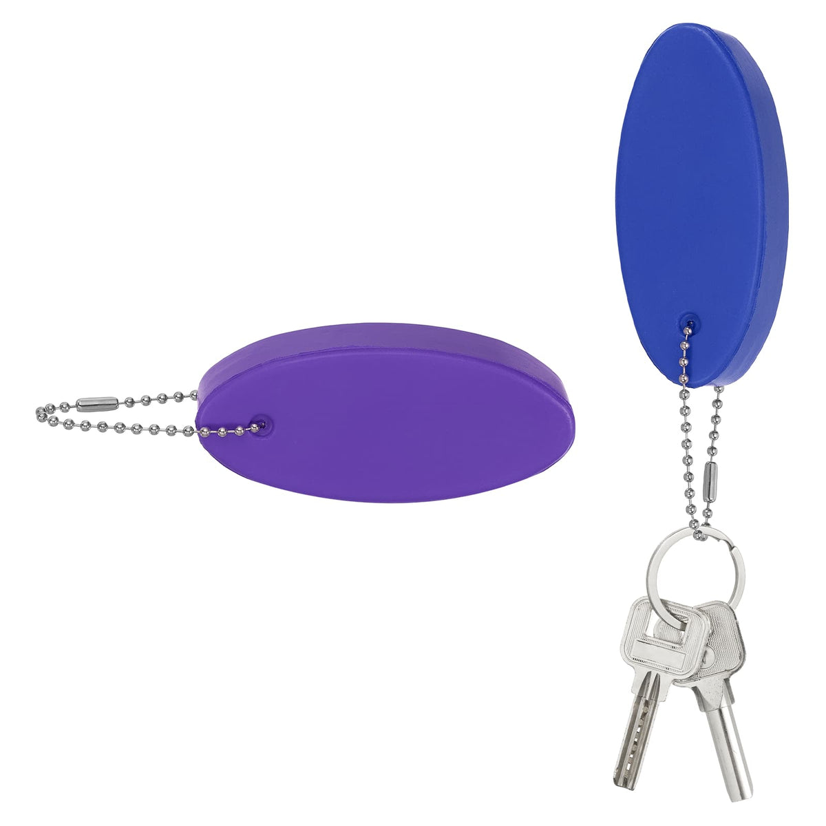 Unique Bargains - Floating Keychain, Bright Color Key Float Keyring Holder Waterproof, 2pcs - Fits Boating/Fishing/Swimming/Water Sports - Blue, Purple