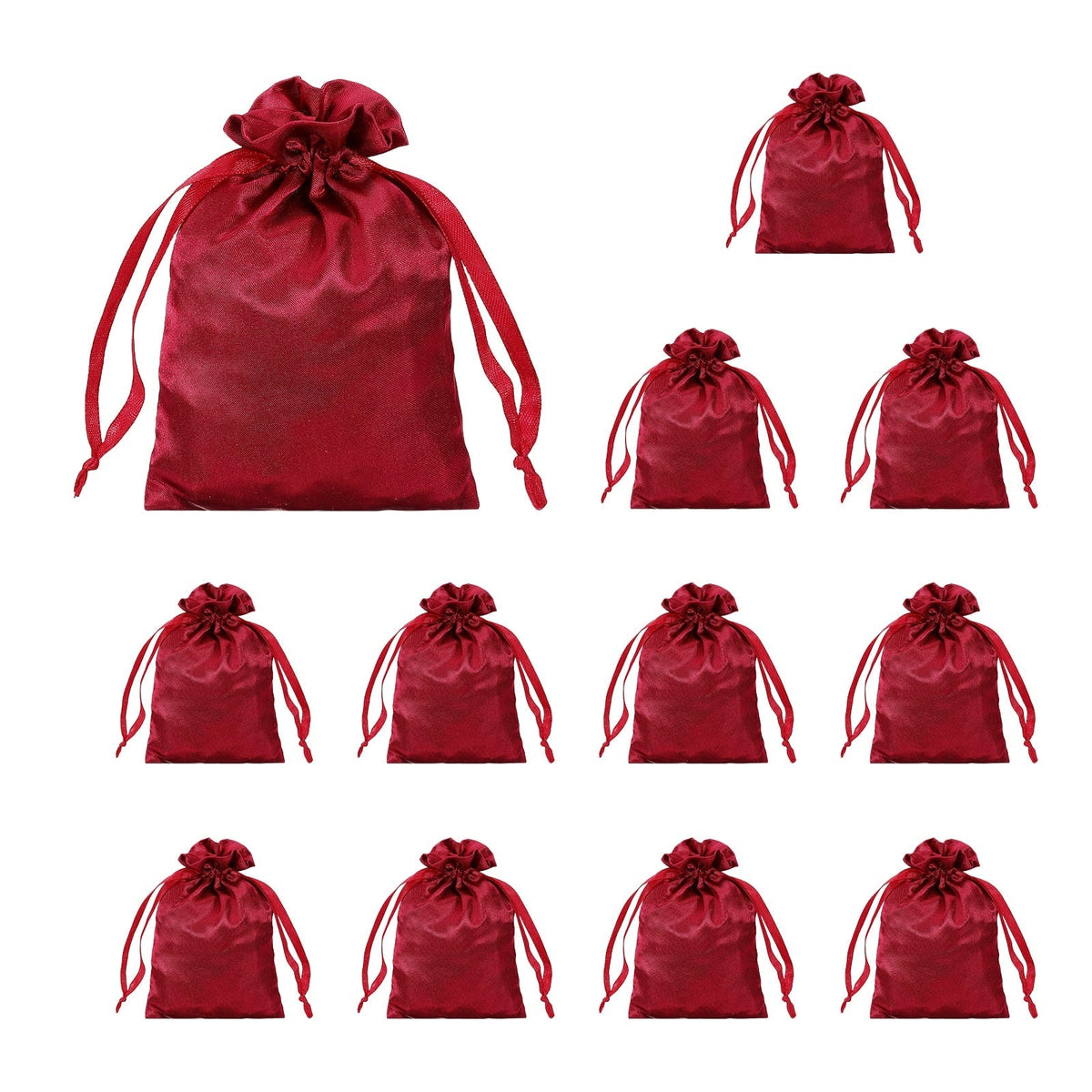 Unique Bargains - 12pcs 3.9" x 5.9" Party Favor Bags Favor Bags for Birthday Candy - Burgundy