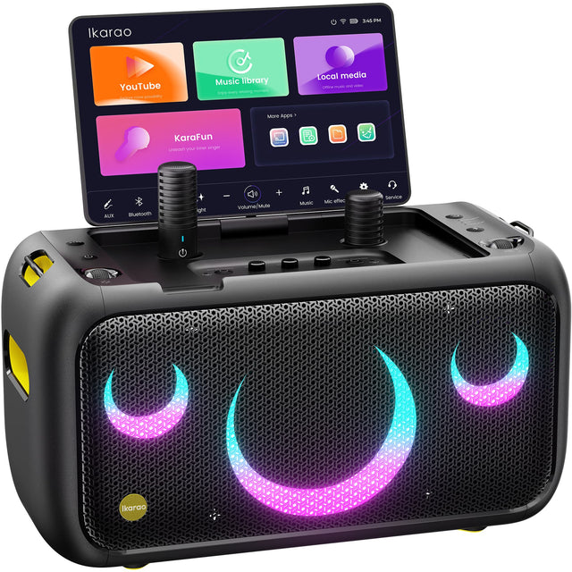 Ikaroo 34S  
YouTube  
Music library  
Local media  
KaraFun  
Bluetooth  
Volume/Mute  
Mic effect  
Service