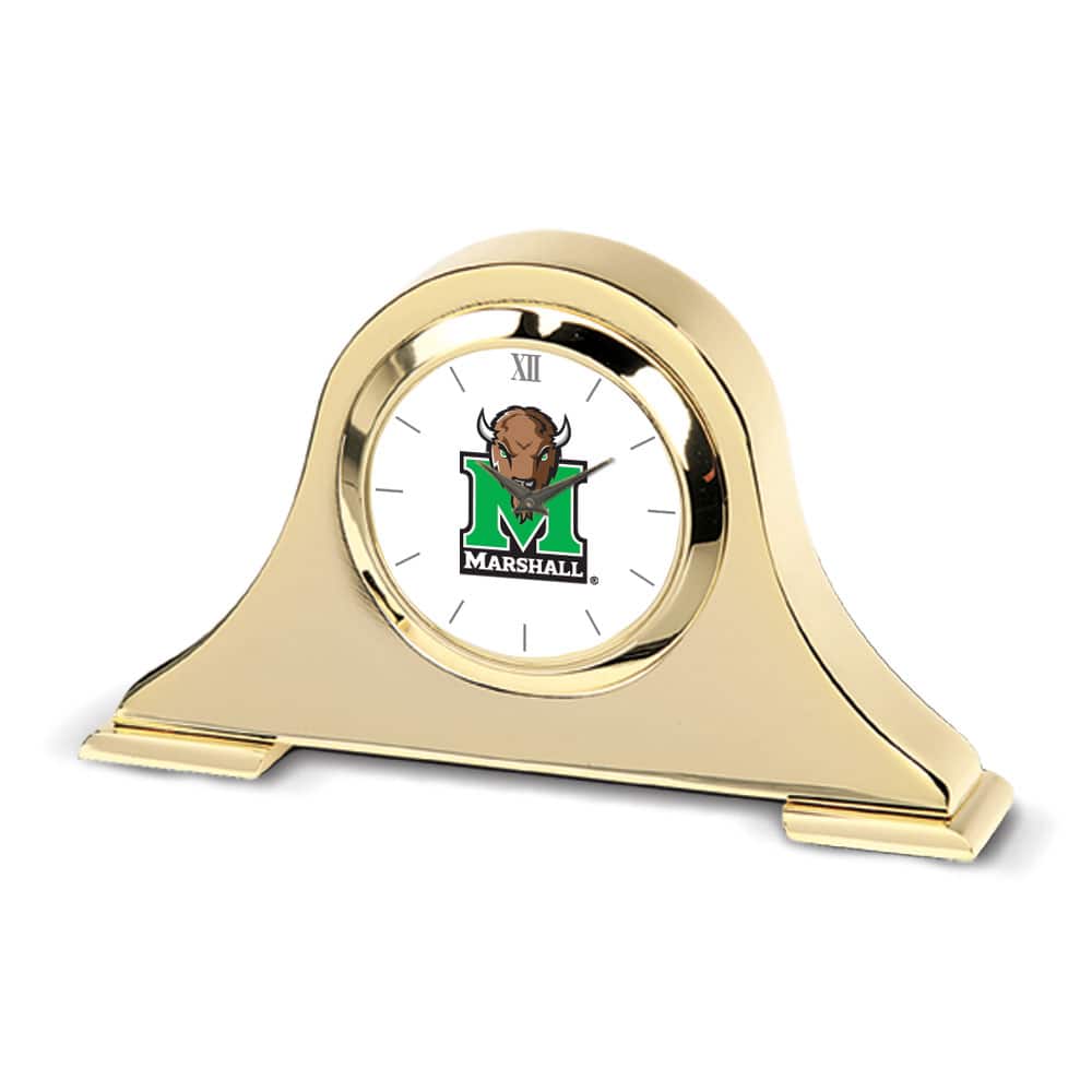 Jardine - Marshall Thundering Herd Team Napoleon Desk Clock - Gold