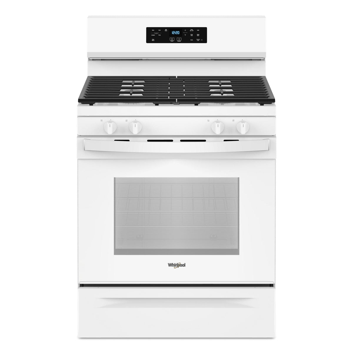 Whirlpool - 30 in. Wide 4 burners 5.3 cu. ft. Freestanding Gas Range with Cooktop Flexibility - White
